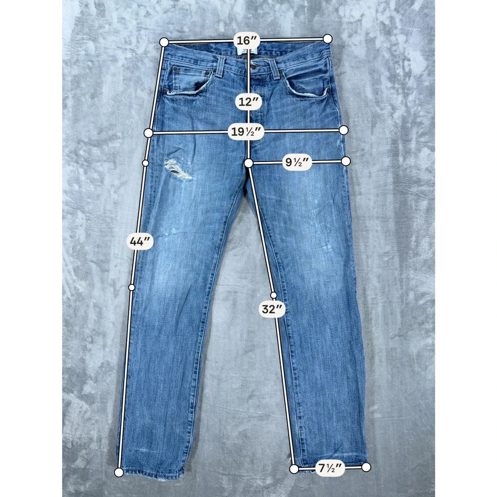 Vintage Levi's 501 Original Straight Leg Jeans Men's Size 32x34 Blue Distressed